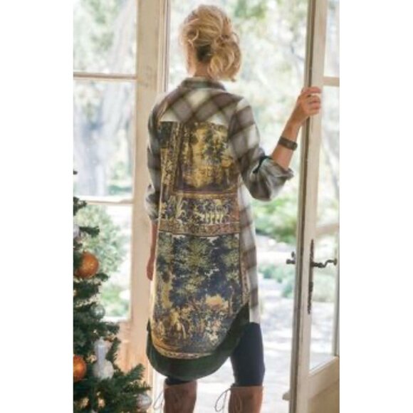 Soft Surroundings Dresses & Skirts - Soft Surroundings Dress Women’s XL Saxon Plaid Tunic Shirt Boho Casual Coastal